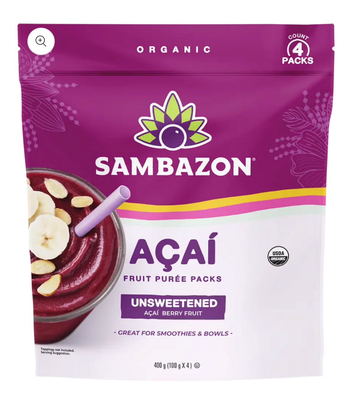 רבעיית אסאי טהור לא ממותק - סמבהזון