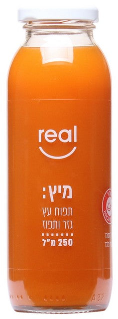 מיץ real -תפוח גזר ותפוז טבעי