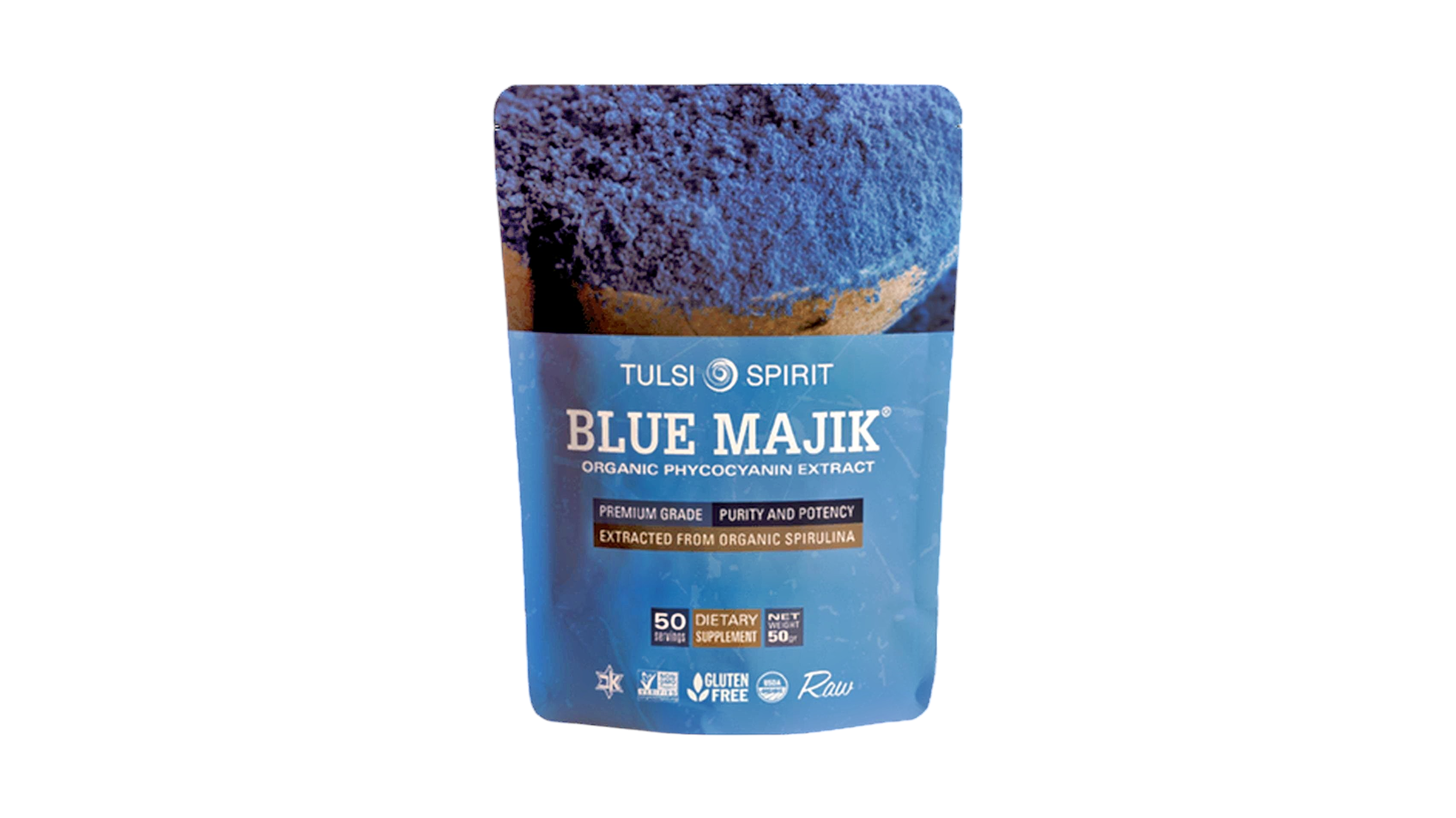 אבקת ספירולינה כחולה blue majik