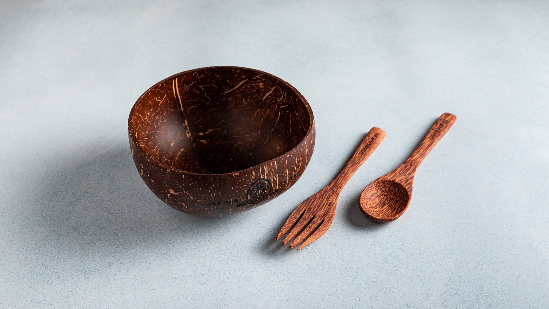 סט כלי קוקוס - קערה כפית ומזלג | סמבהזון